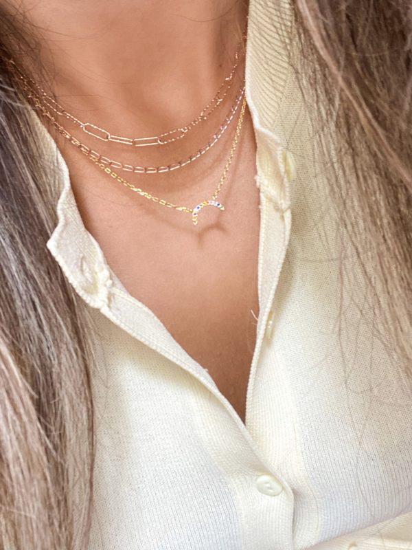 "Pink Sparkle Chain Necklace" - Image 2