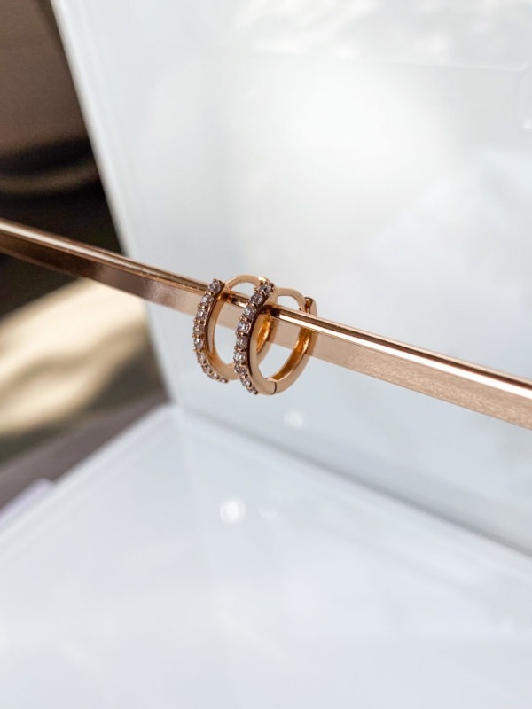 "White Pave Hoops"