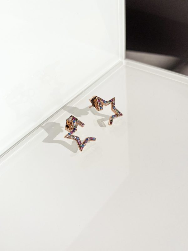 "Rainbow Star Earrings"