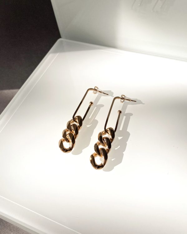 "Gold Chain Earrings" - Image 2