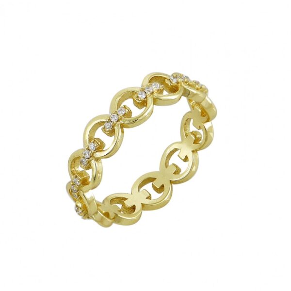 "Chain & Stone Ring"