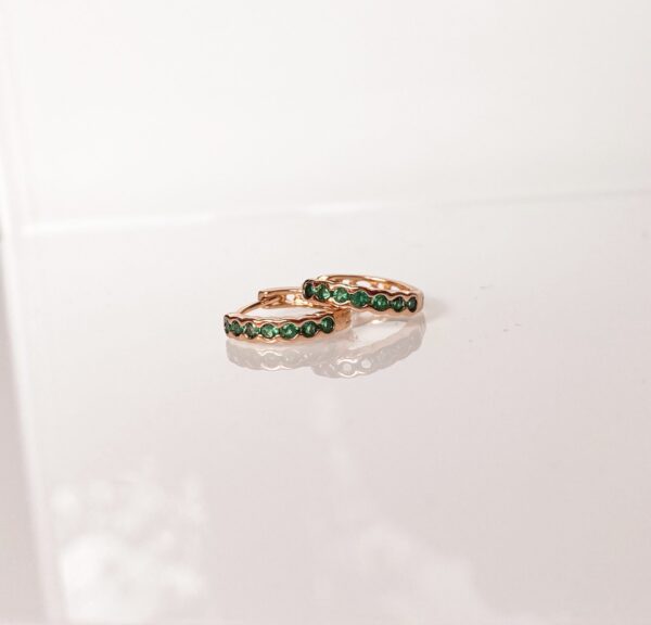 "Beated Emerald Hoops"