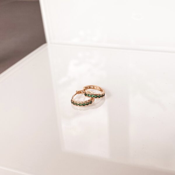 "Beated Emerald Hoops" - Image 2