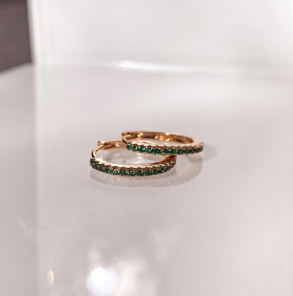 " Single Emerald Hoops"
