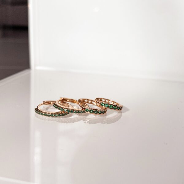 " Single Emerald Hoops" - Image 3